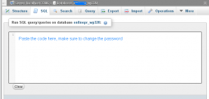 wp password reset